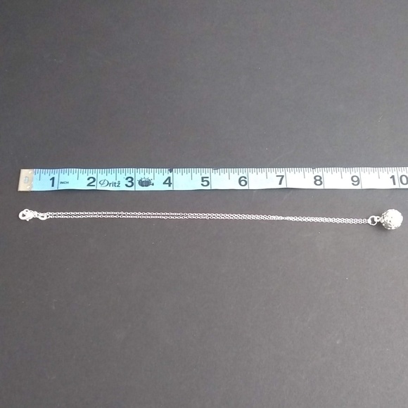 New 925 Stamped Silver Plated Hollow Ball Jewelry Set Necklace and Earrings - Picture 5 of 5